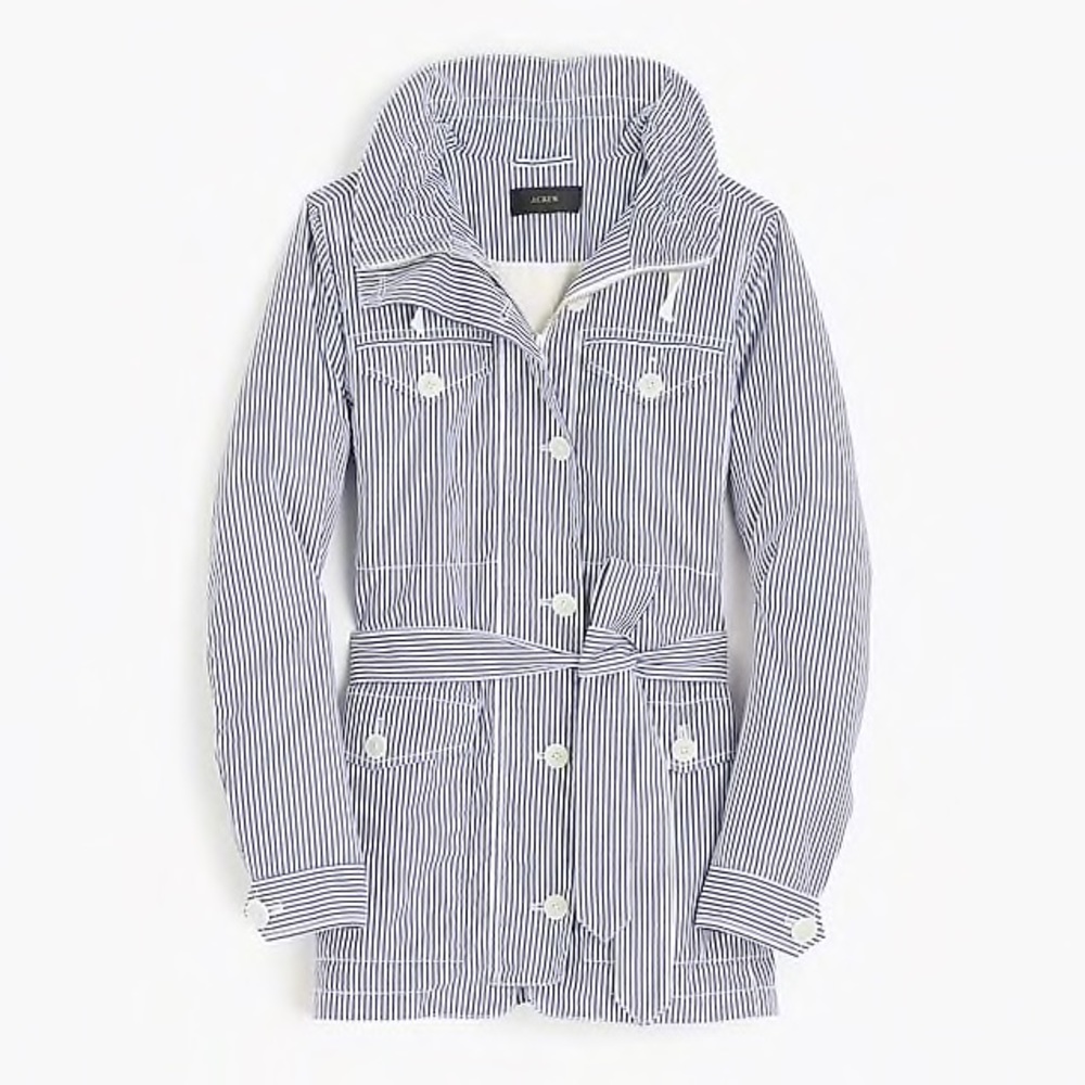 J. CREW Blue Striped Utility Jacket (style g4977)